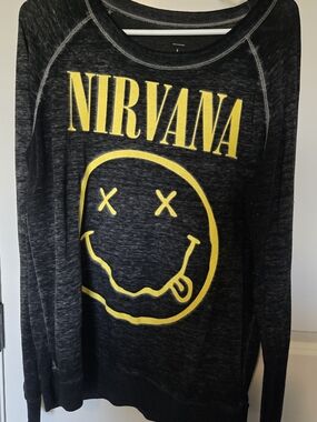 Nirvana Black Thin Sweatshirt Size L
